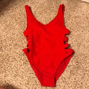 one piece bright swim suit
